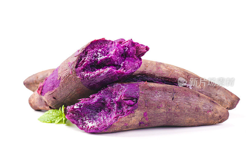 白底上放着紫蜜薯