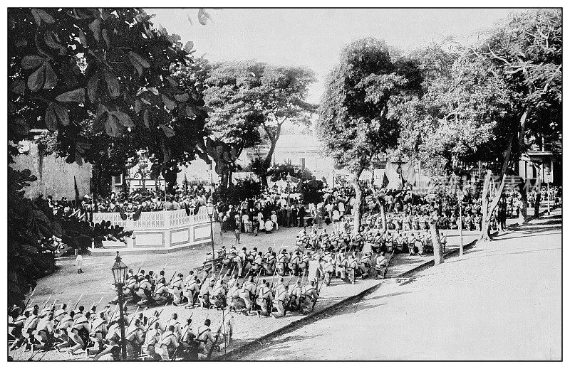 古董黑白照片:庞塞，波多黎各，1898年7月13日
