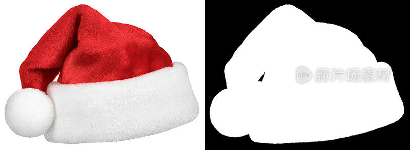 圣诞老人红帽子孤立在白色