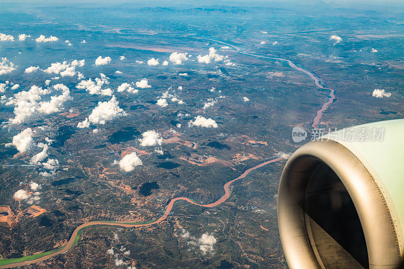 从飞机上看中国黄河