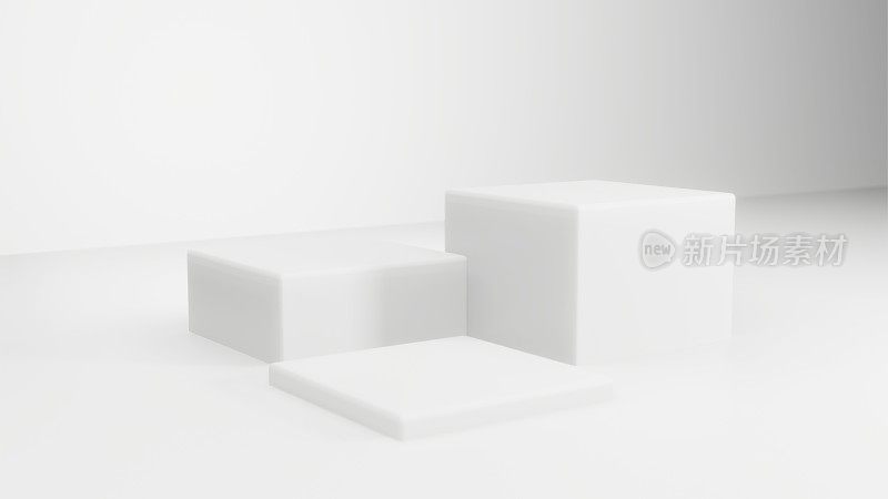 平台展示展示的3d效果图，以最小的设计进行产品植入。讲台上舞台展示