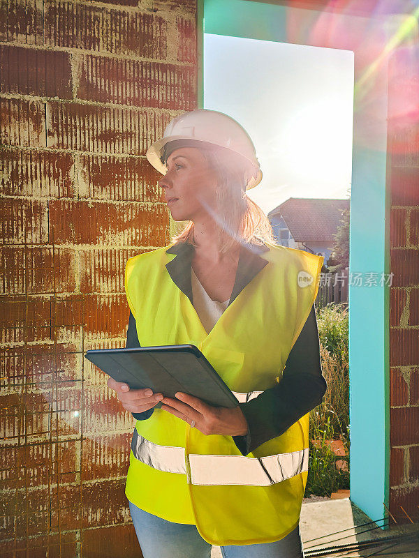 建筑工地的职业女性建筑师