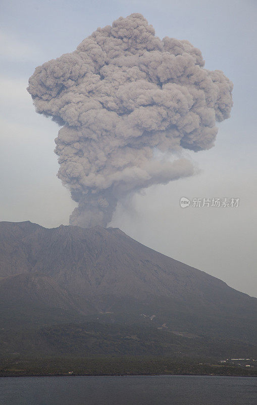 樱岛火山喷发火山灰云