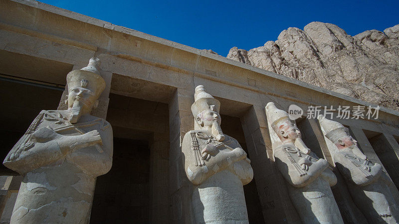 哈特谢普苏特停尸庙在山谷的国王详细排奥西ride雕像戴白色王冠雕塑