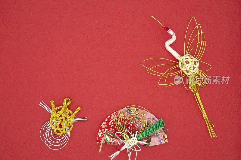日本新年装饰品(鹤、龟、扇)