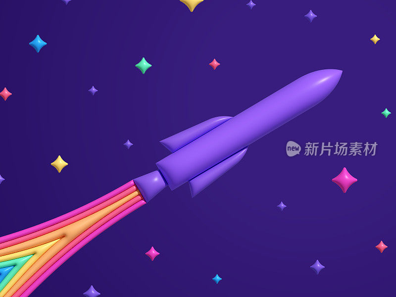 Rocketship太空火箭3D起飞发射