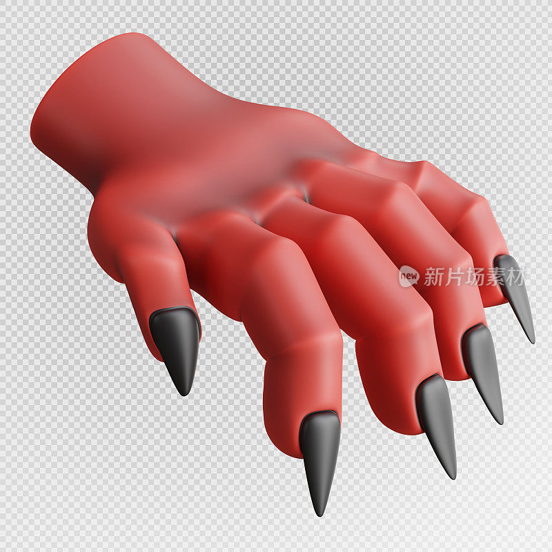 怪物的手与万圣节的概念3d渲染。