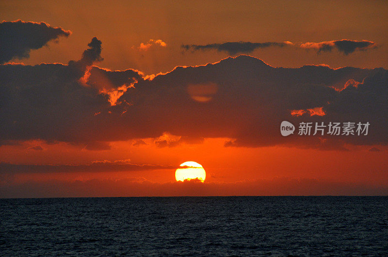 冲绳那霸的美丽日落