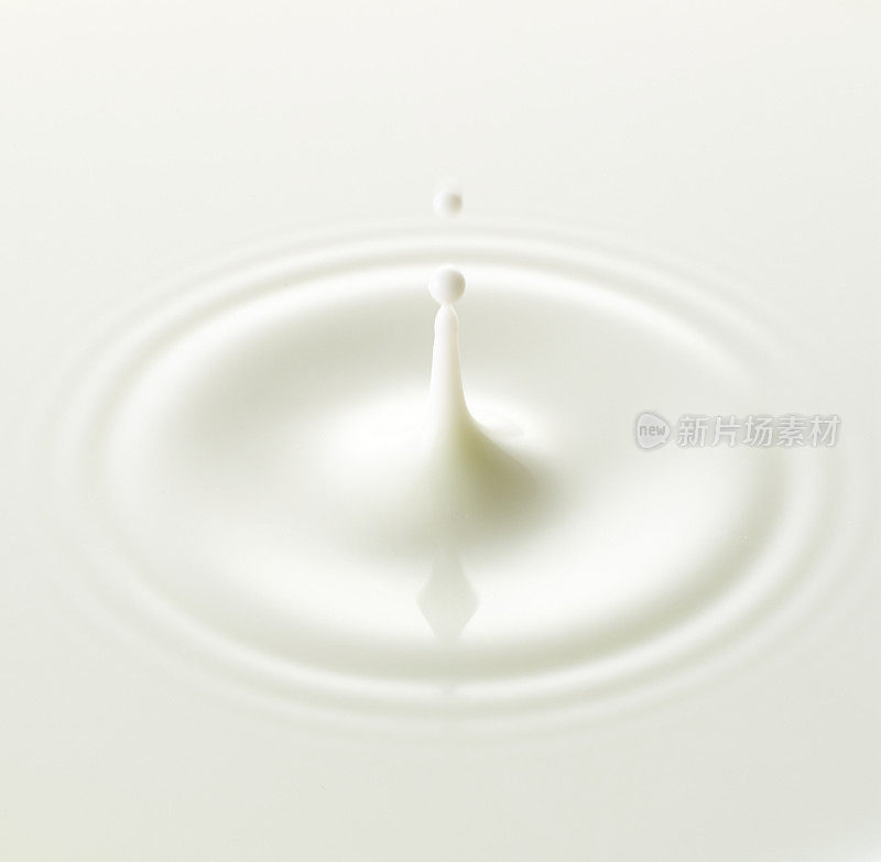 牛奶滴，特写，完整的画面