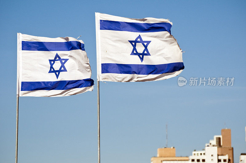 特拉维夫的以色列国旗