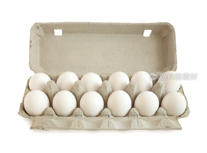 白色背景的鸡蛋纸盒