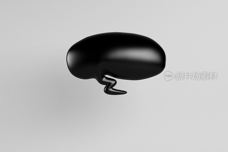 黑色语音气泡的3D插图