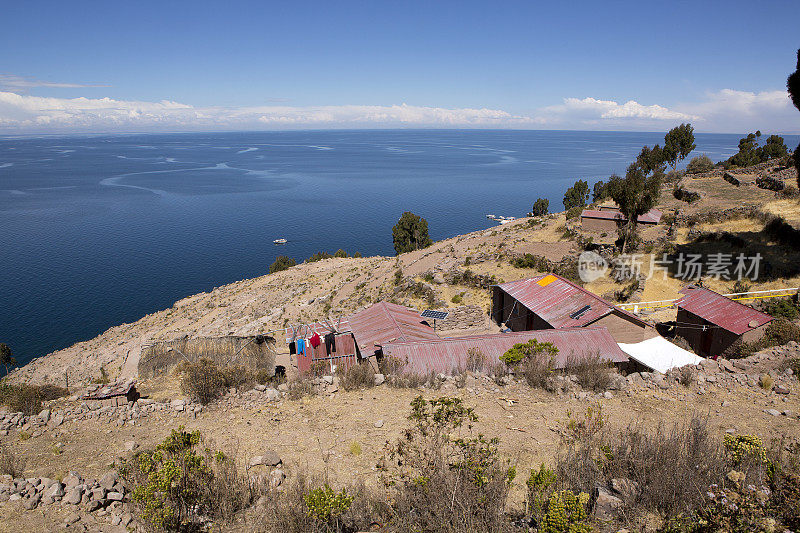 Titicaca湖上的Taquile岛。