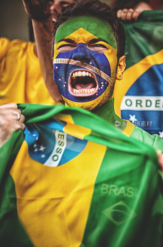 举着巴西国旗的巴西球迷