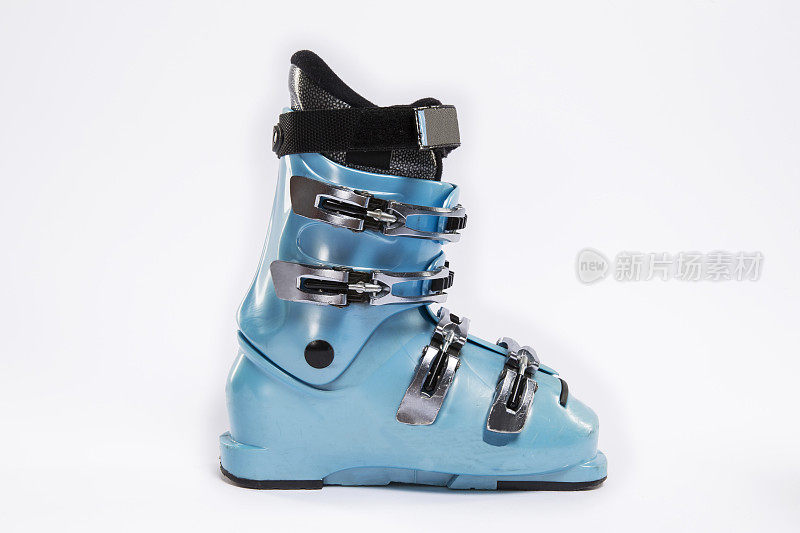蓝色的滑雪靴