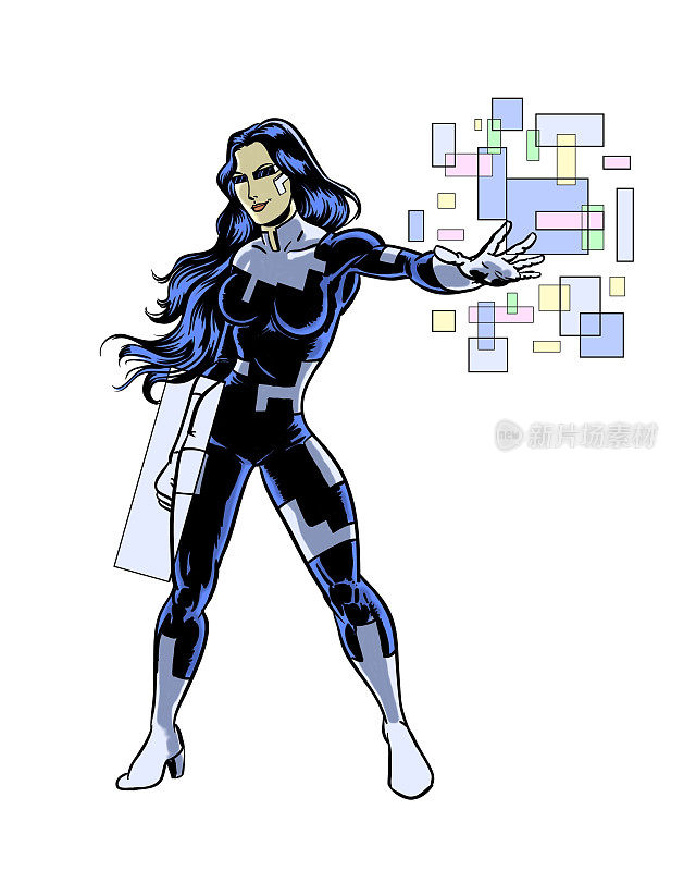 科技超级女英雄漫画插图人物