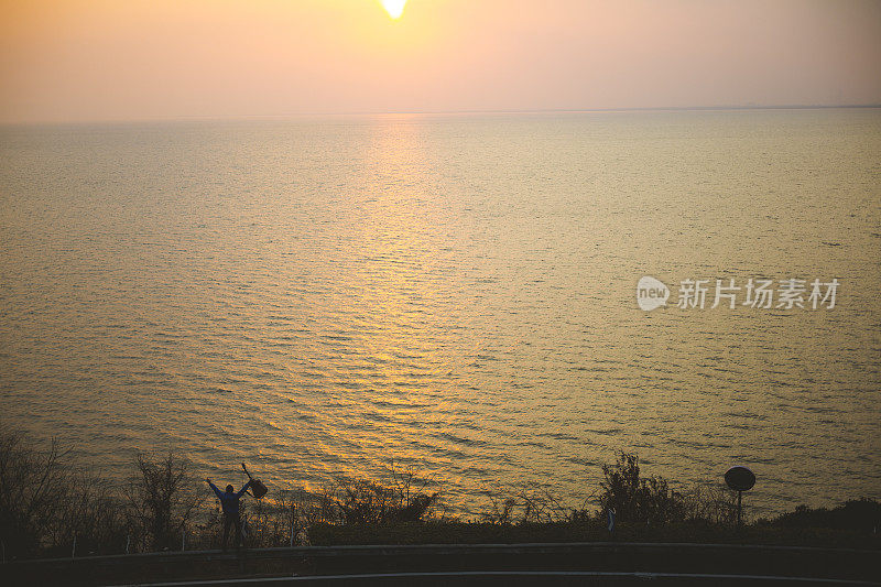 太湖日落，江苏省无锡市，中国
