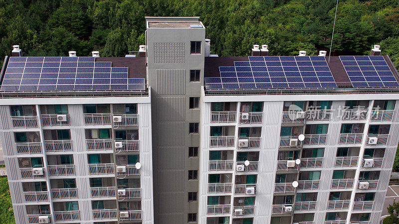 在韩国有太阳能电池板的公寓