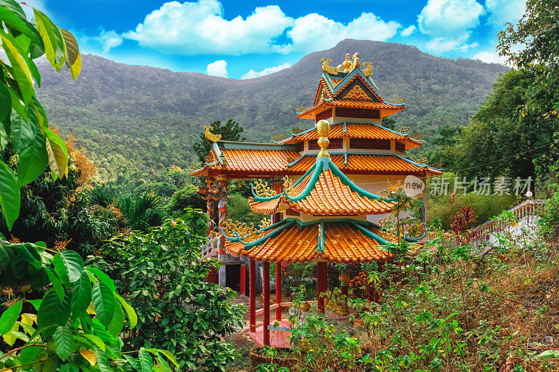 中国桑桑寺的观音神殿，在challoum，科帕颜，泰国