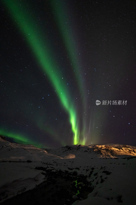 冰岛的极光，北极光