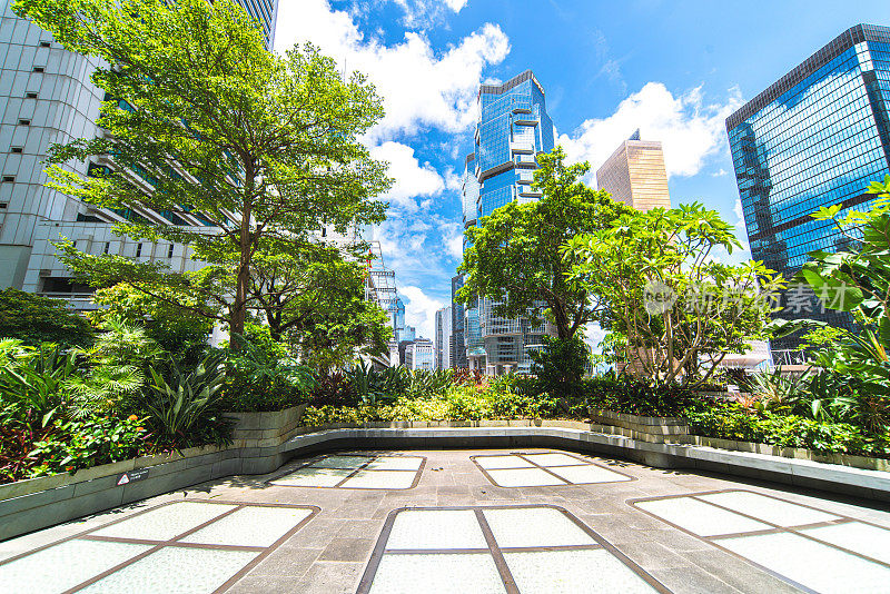 香港的写字楼和城市公园