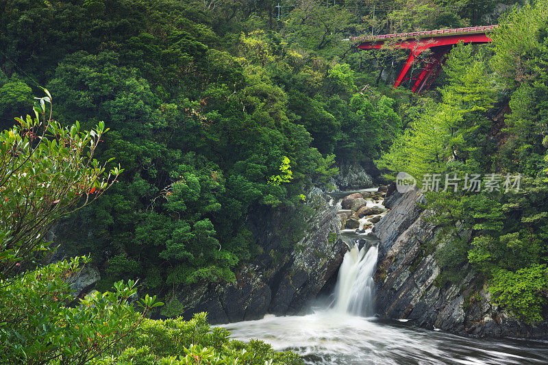 日本屋久岛的五鹿瀑布
