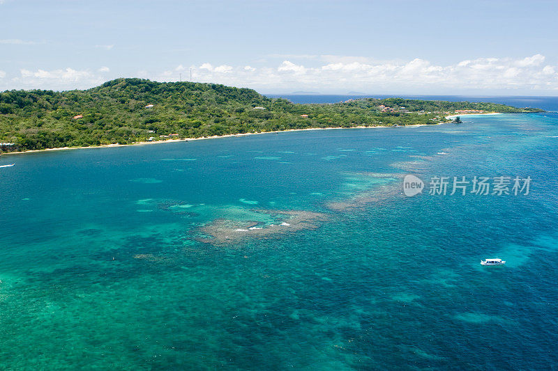 热带岛屿鸟瞰图