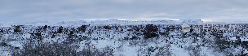 Myvatn冰岛冬季全景