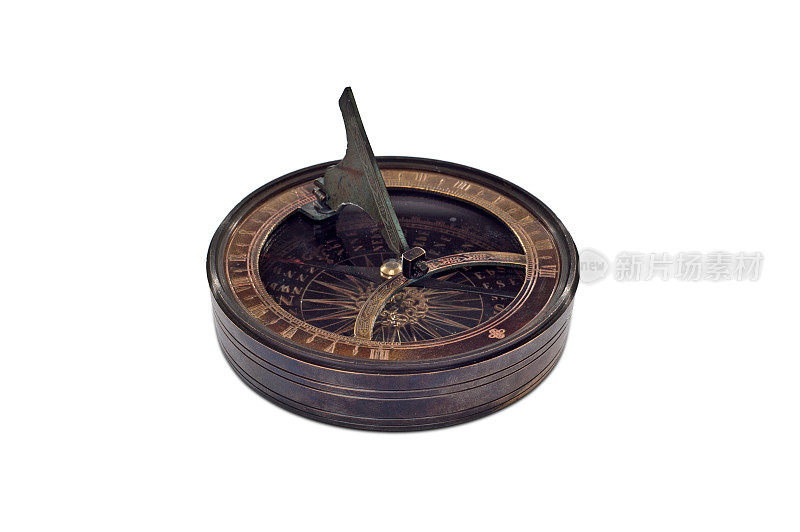 古董日晷指南针