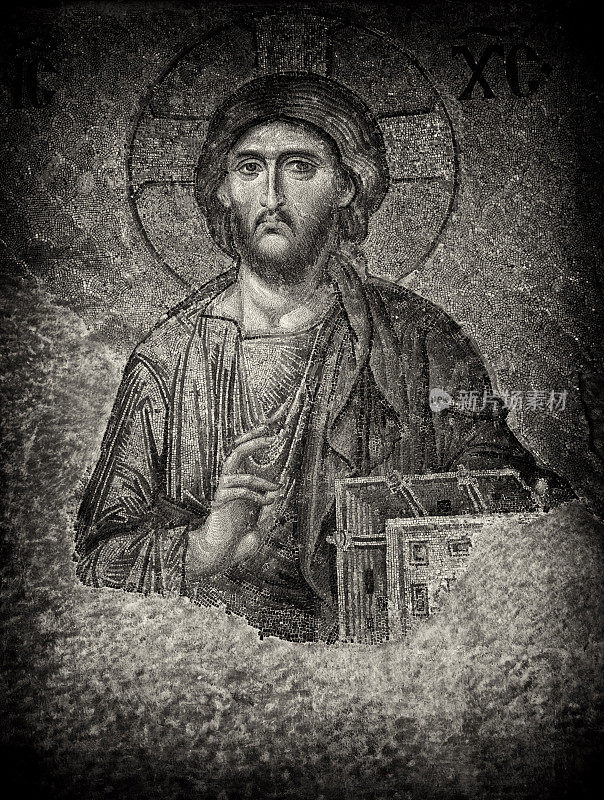 耶稣基督在阿亚索菲亚(圣索菲亚)，伊斯坦布尔，土耳其