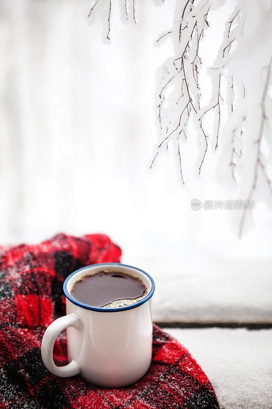 冬天的热咖啡