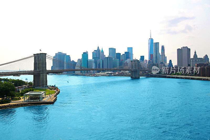 从曼哈顿桥看纽约城的天际线