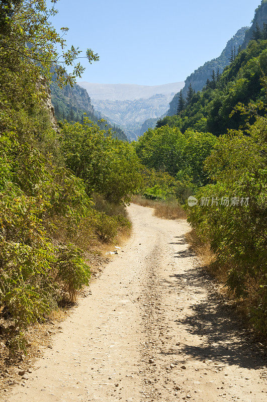 穿过黎巴嫩卡迪沙山谷的土路