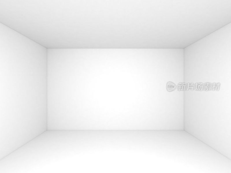 空白的白色3d室内背景