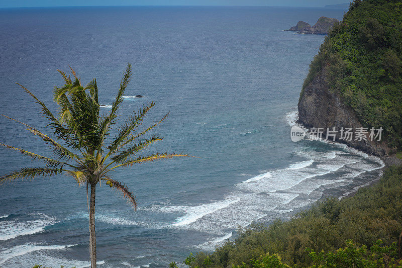 夏威夷大岛鸟瞰Polol山谷