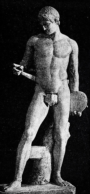 古典希腊，铁饼投掷者的雕像