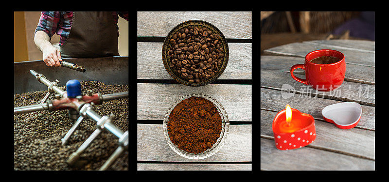 咖啡制作过程。
