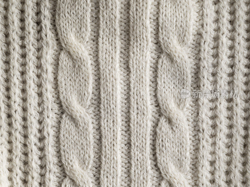 针织毛衣纹理背景，毛毯背景，白色针织布纹理背景，