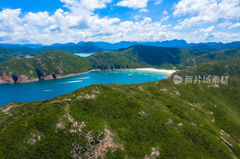 香港西贡东郊野公园浪鼓海滩全景