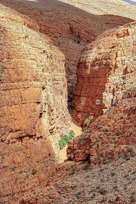 托德拉河谷河，映像，峡谷，摩洛哥，北非