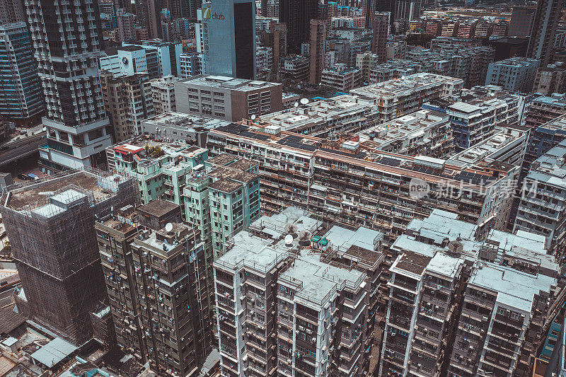 香港九龙土瓜湾拥挤的市容