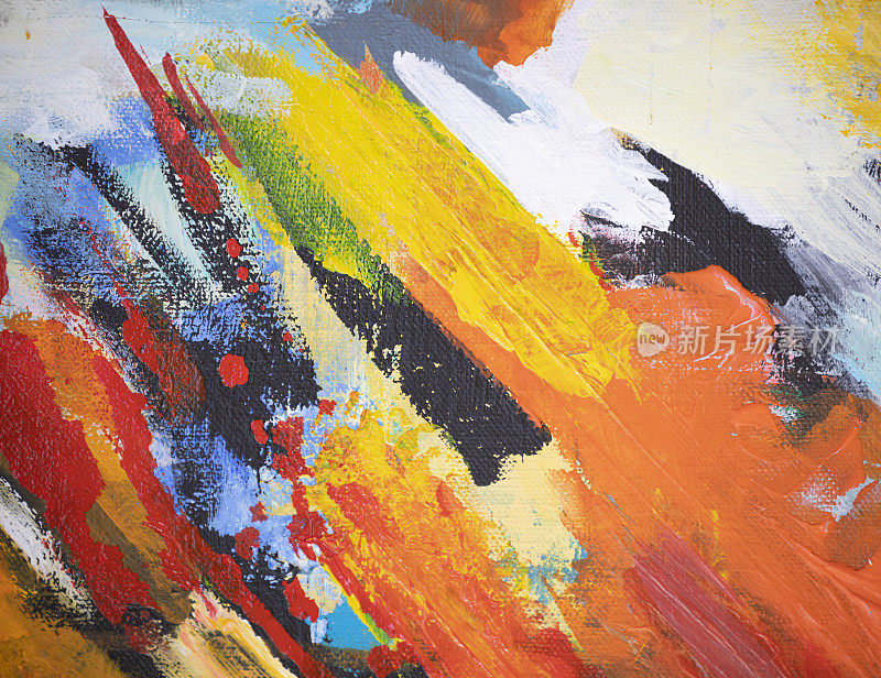 抽象彩色丙烯背景画与大胆的颜色。
