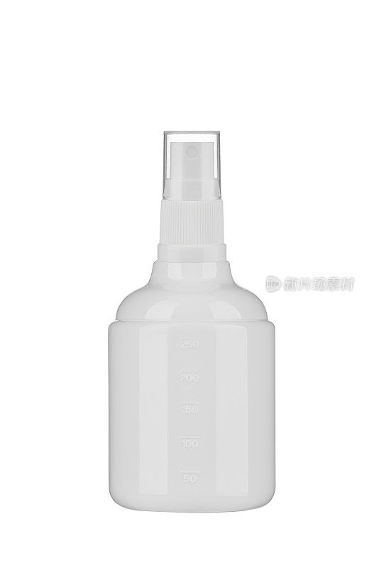 白色背景的空白塑料瓶。