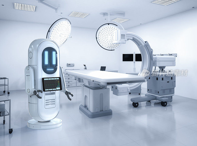 医疗技术概念与辅助机器人与核磁共振扫描机