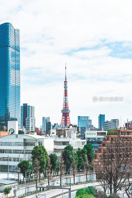 东京的高层建筑和东京塔