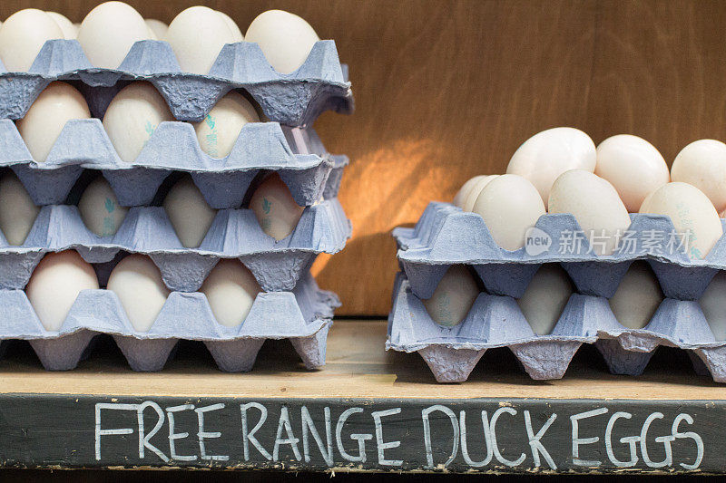 伦敦博罗市场的自由放养鸭蛋