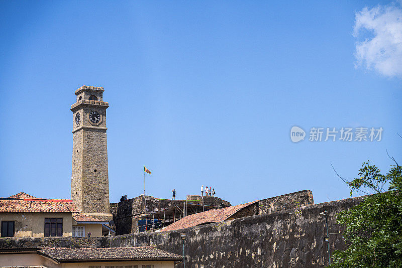 塔在斯里兰卡加勒历史悠久的古老石头堡垒。