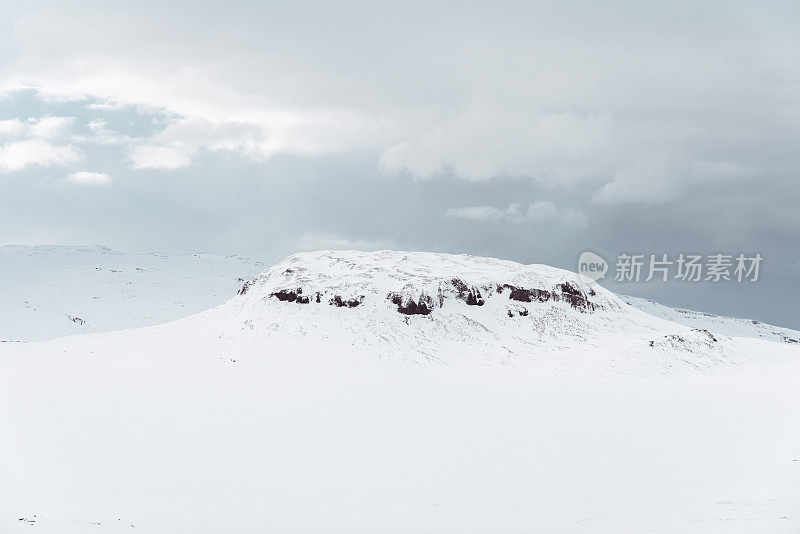 Snaefellsnes冬季景观全景冰岛塞尔瓦拉瓦湖