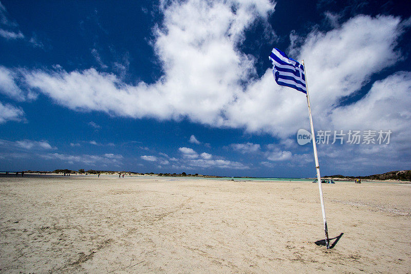 希腊克里特岛的埃拉福尼西海滩