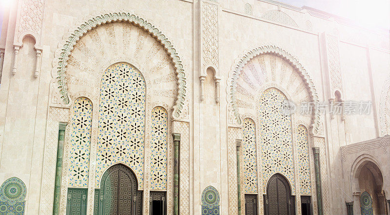 摩洛哥卡萨布兰卡的哈桑二世清真寺。